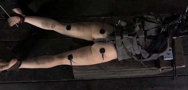  Tied down sub electric punishment